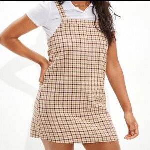 American eagle plaid overall dress